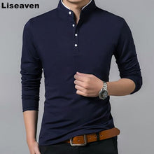 Load image into Gallery viewer, Liseaven Male Long Sleeve T Shirt Stand Collar Slim T Shirts Men Tops &amp; Tees Casual T-Shirt
