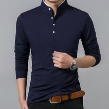 Load image into Gallery viewer, Liseaven Male Long Sleeve T Shirt Stand Collar Slim T Shirts Men Tops &amp; Tees Casual T-Shirt
