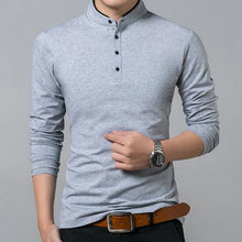 Load image into Gallery viewer, Liseaven Male Long Sleeve T Shirt Stand Collar Slim T Shirts Men Tops &amp; Tees Casual T-Shirt
