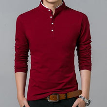 Load image into Gallery viewer, Liseaven Male Long Sleeve T Shirt Stand Collar Slim T Shirts Men Tops &amp; Tees Casual T-Shirt
