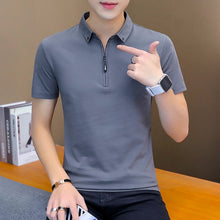 Load image into Gallery viewer, BROWON Summer Fashion 2020 Mens Tshirts Summer Cotton T Shirt Men Short Sleeve Turn-down Collar Korean Style Men T Shirt
