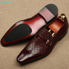 Load image into Gallery viewer, QYFCIOUFU Flat Italy Handmade formal shoes men Fashion Party Wedding Office Male Dress Shoe Genuine Leather oxford shoes for men
