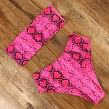 Load image into Gallery viewer, Sexy Animal Printed Bathing Suit Female Push Up Bikini High Waisted Swimsuit Bandage Mayo Bandeau Swimwear Women 2020 Biquini
