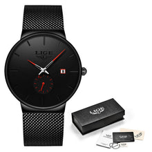Load image into Gallery viewer, LIGE Fashion Watches Casual Waterproof Quartz Clock Mens Watches Top Brand Luxury Ultra-Thin Date Sports Watch Relogio Masculino
