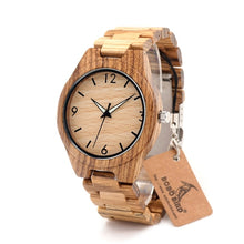 Load image into Gallery viewer, BOBO BIRD G23 Men Watches Simple Plate All Zebra Wood Watch Relogio Masculino
