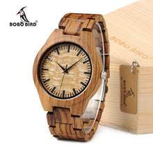 Load image into Gallery viewer, BOBO BIRD G23 Men Watches Simple Plate All Zebra Wood Watch Relogio Masculino
