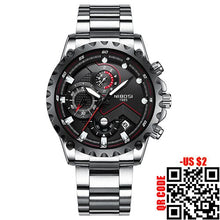 Load image into Gallery viewer, Military Watches Men Quartz Analog Men Watches Stainless Steel Time Date Clock Men Luxury Brand Hot Famous Brand Watches NIBOSI
