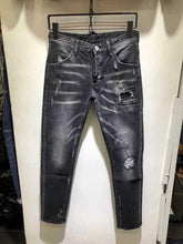 Load image into Gallery viewer, 2019 New Fashion Ripped Italian style Jeans Men Patchwork Hollow Out Printed Beggar Cropped Pants Man Cowboys Demin Pants Male
