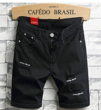 Load image into Gallery viewer, Men Skinny Denim Shorts White Short Jeans New Summer Men Stretch Slim Denim Short Jeans High Quality Men Cotton Denim Shorts
